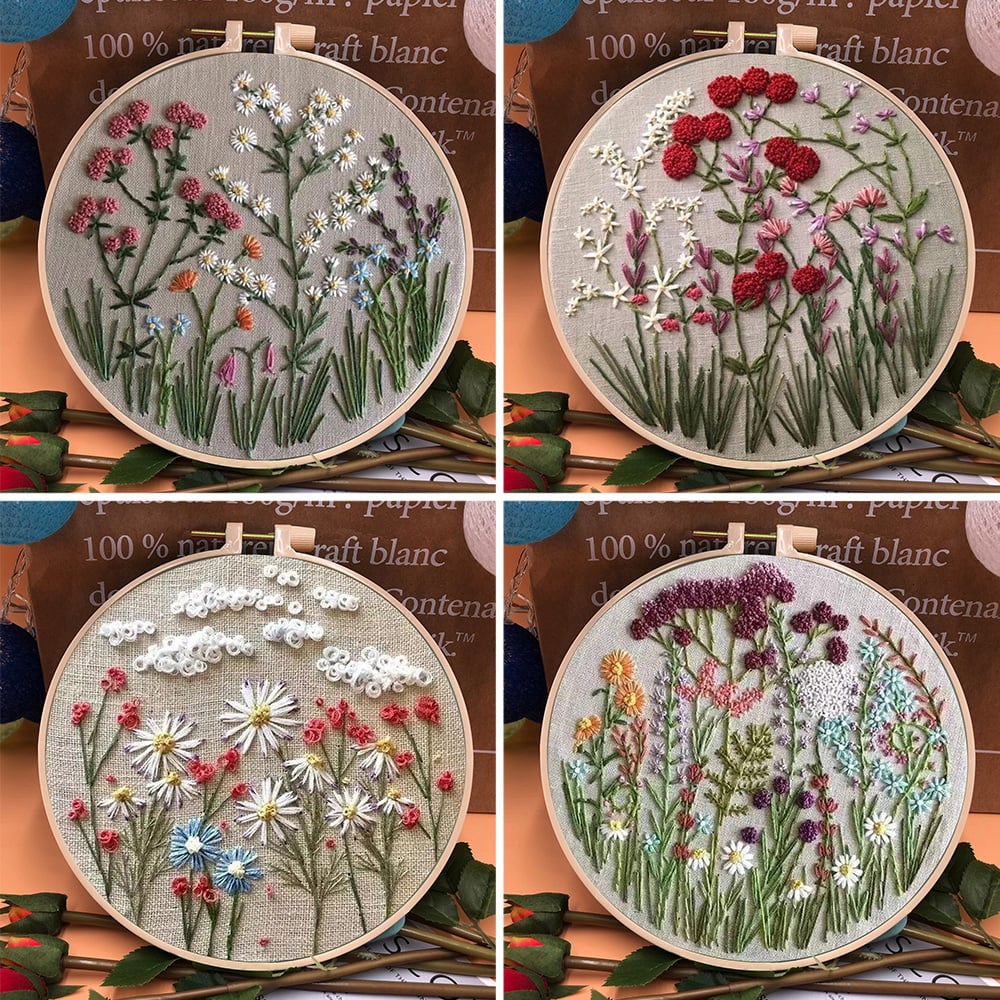 47% OFF - Perfect Gift - Embroidery Hoop Flower Kit for Beginner