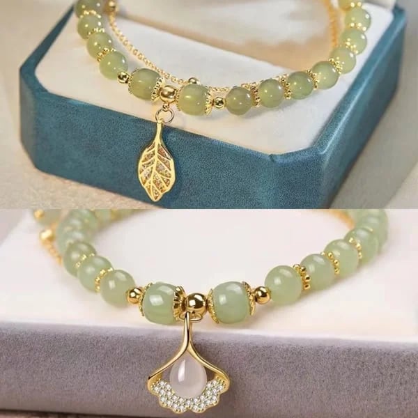 π₯ BUY 1 GET 1 FREE π--Lucky Wada Jade gold leaf bracelet