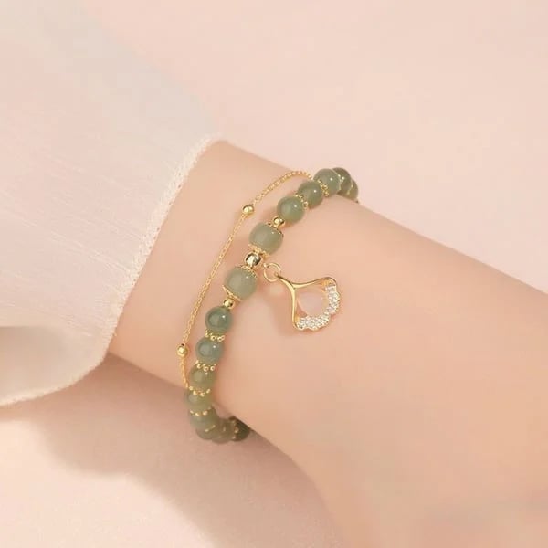 π₯ BUY 1 GET 1 FREE π--Lucky Wada Jade gold leaf bracelet