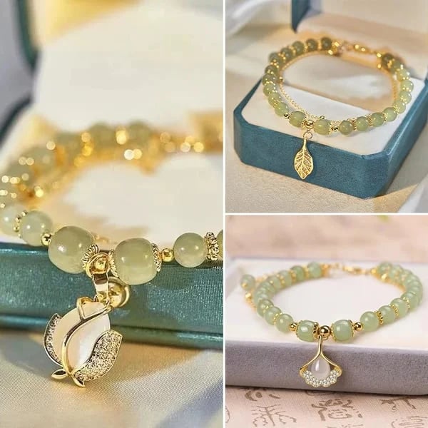 π₯ BUY 1 GET 1 FREE π--Lucky Wada Jade gold leaf bracelet