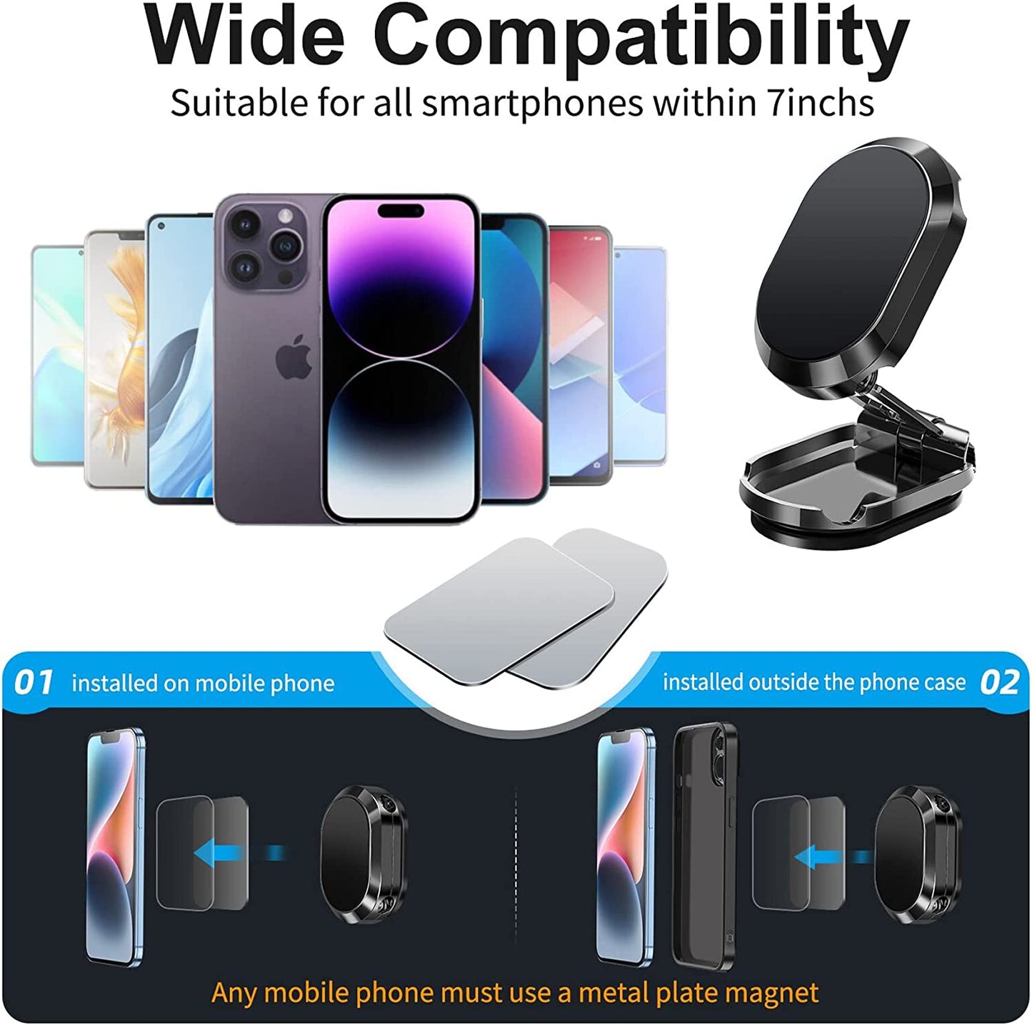 🔥2023 New Years Sale - 44% OFF🔥 Alloy Folding Magnetic Car Phone Holder