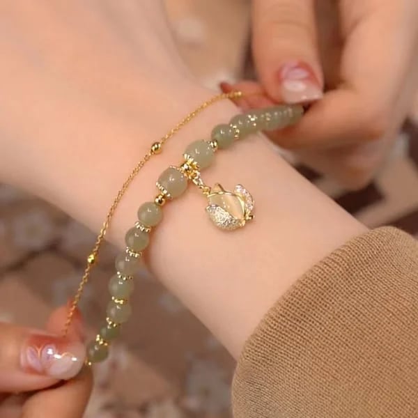 π₯ BUY 1 GET 1 FREE π--Lucky Wada Jade gold leaf bracelet