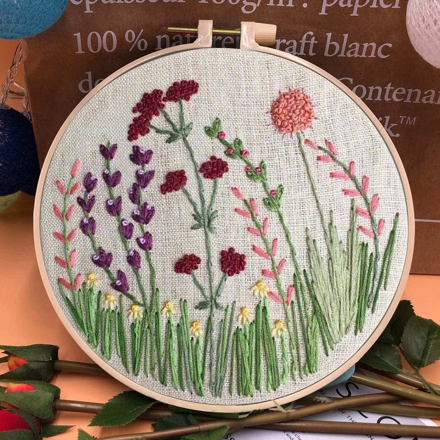 47% OFF - Perfect Gift - Embroidery Hoop Flower Kit for Beginner