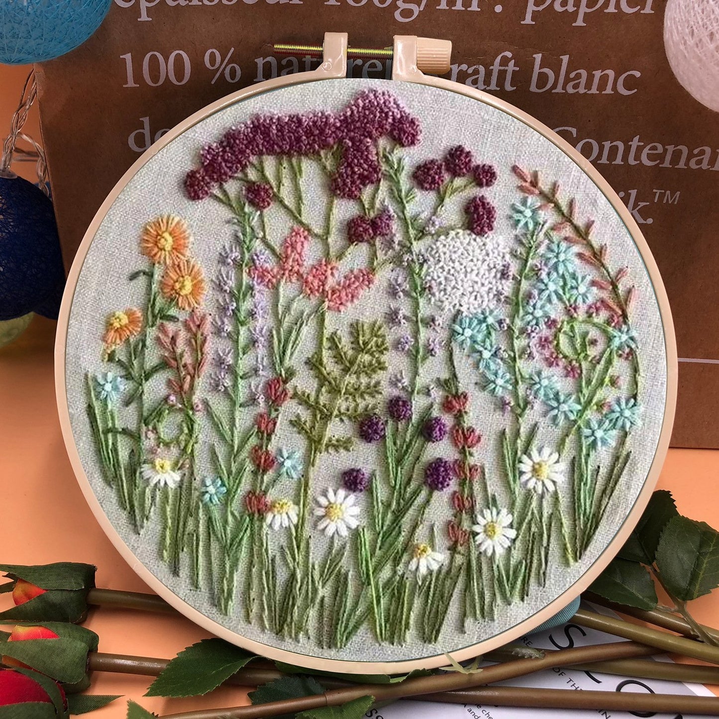 47% OFF - Perfect Gift - Embroidery Hoop Flower Kit for Beginner