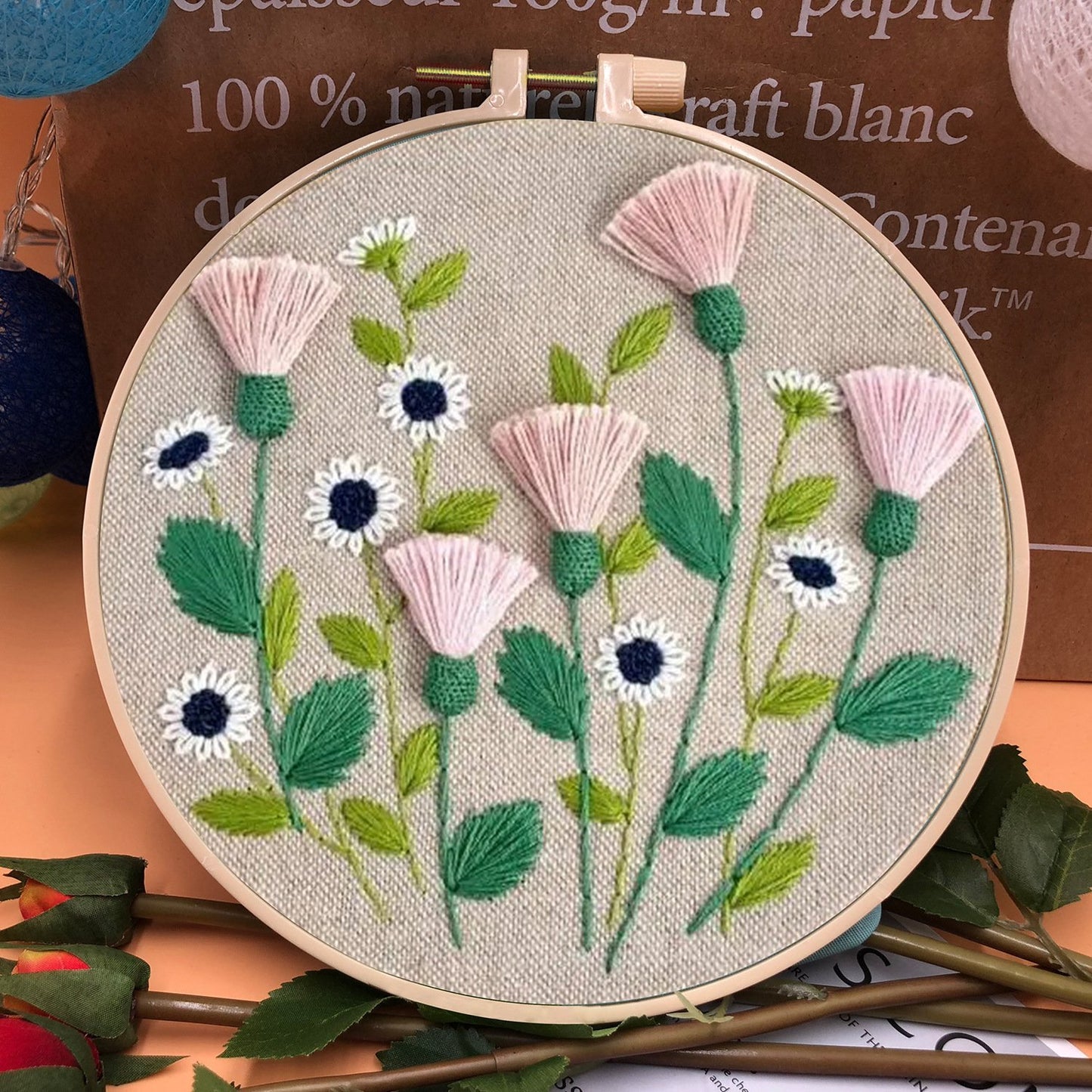 47% OFF - Perfect Gift - Embroidery Hoop Flower Kit for Beginner