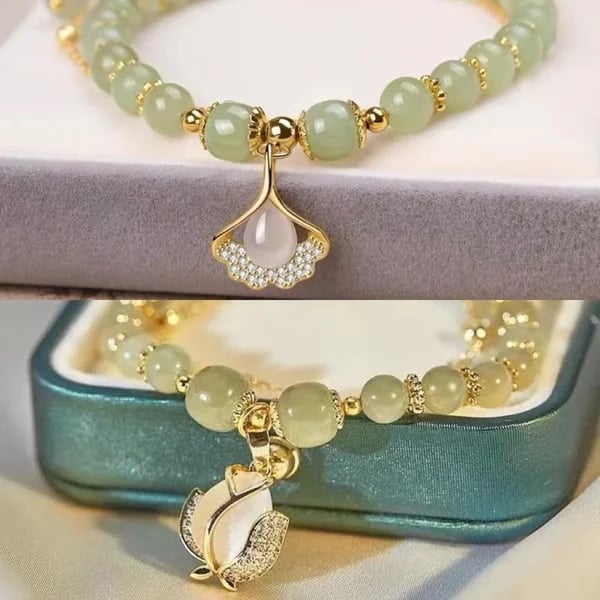 π₯ BUY 1 GET 1 FREE π--Lucky Wada Jade gold leaf bracelet