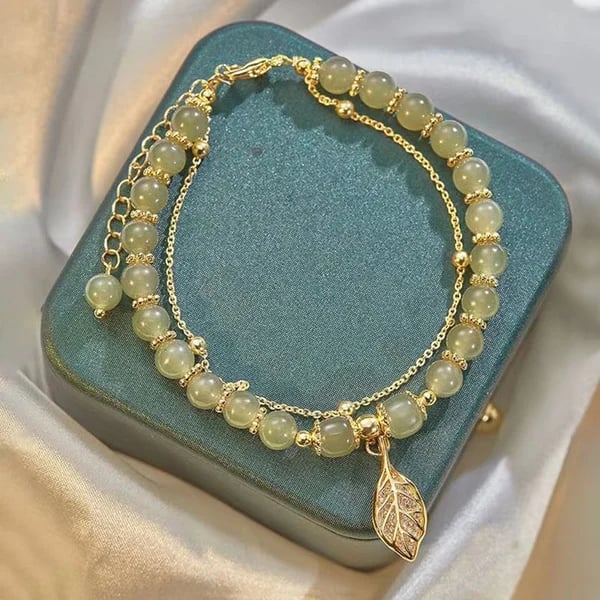 π₯ BUY 1 GET 1 FREE π--Lucky Wada Jade gold leaf bracelet
