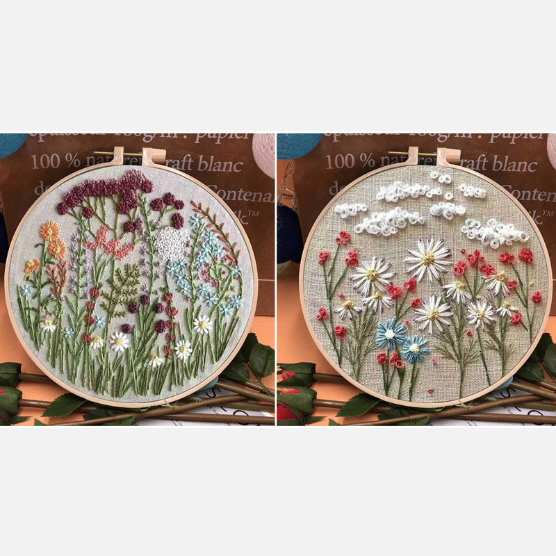 47% OFF - Perfect Gift - Embroidery Hoop Flower Kit for Beginner