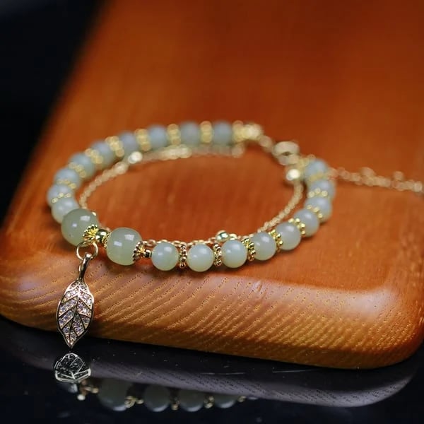 π₯ BUY 1 GET 1 FREE π--Lucky Wada Jade gold leaf bracelet