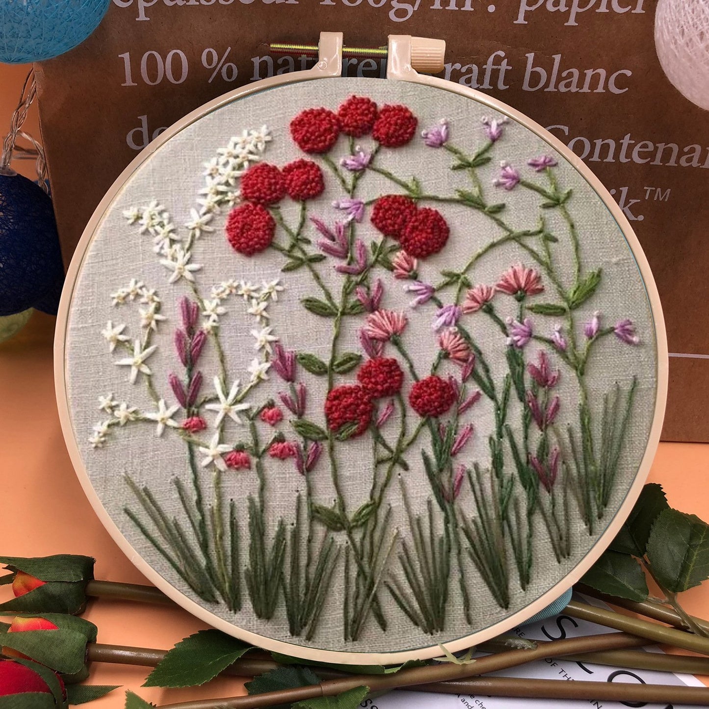 47% OFF - Perfect Gift - Embroidery Hoop Flower Kit for Beginner