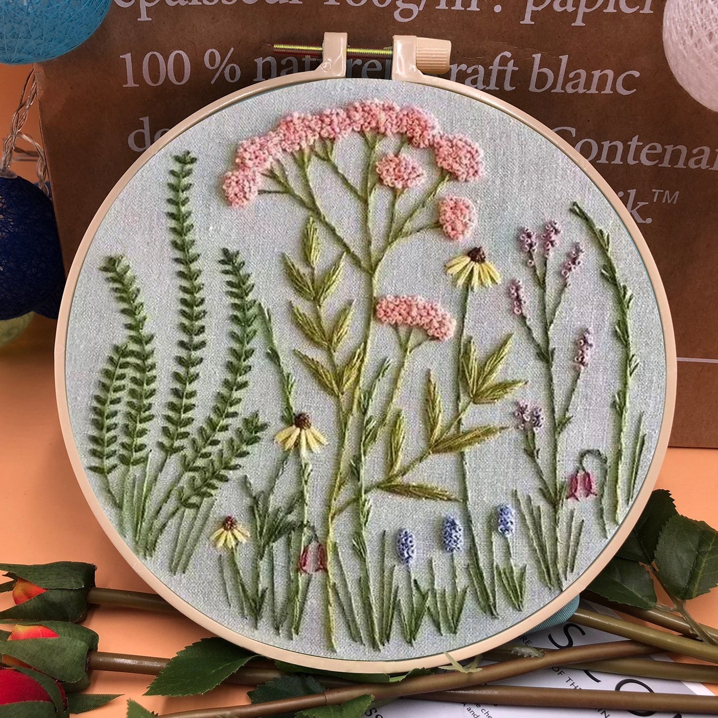 47% OFF - Perfect Gift - Embroidery Hoop Flower Kit for Beginner