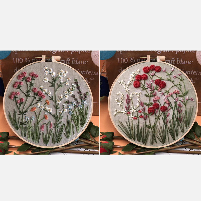 47% OFF - Perfect Gift - Embroidery Hoop Flower Kit for Beginner