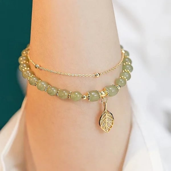 π₯ BUY 1 GET 1 FREE π--Lucky Wada Jade gold leaf bracelet
