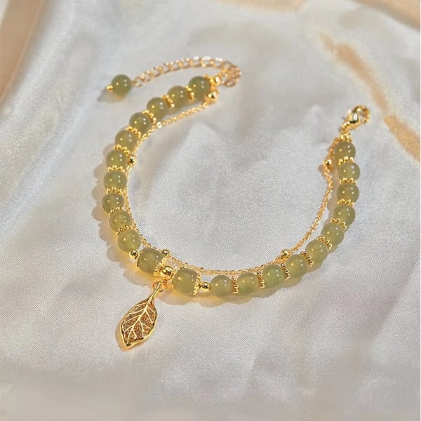 π₯ BUY 1 GET 1 FREE π--Lucky Wada Jade gold leaf bracelet