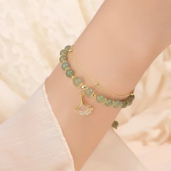 π₯ BUY 1 GET 1 FREE π--Lucky Wada Jade gold leaf bracelet