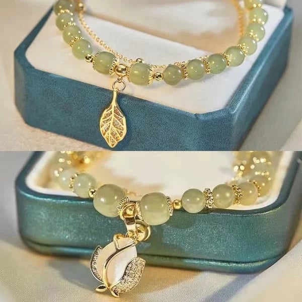 π₯ BUY 1 GET 1 FREE π--Lucky Wada Jade gold leaf bracelet
