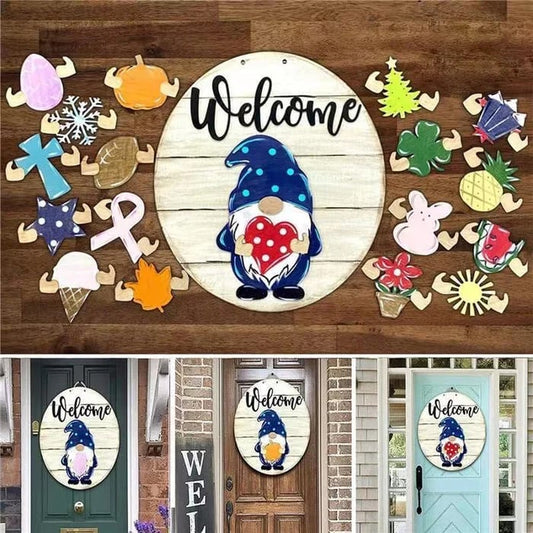 🔥 BIG SALE - 48% OFF🔥🔥 🎉-Cute 3D Seasonal Interchangeable Gnome Door Hanger