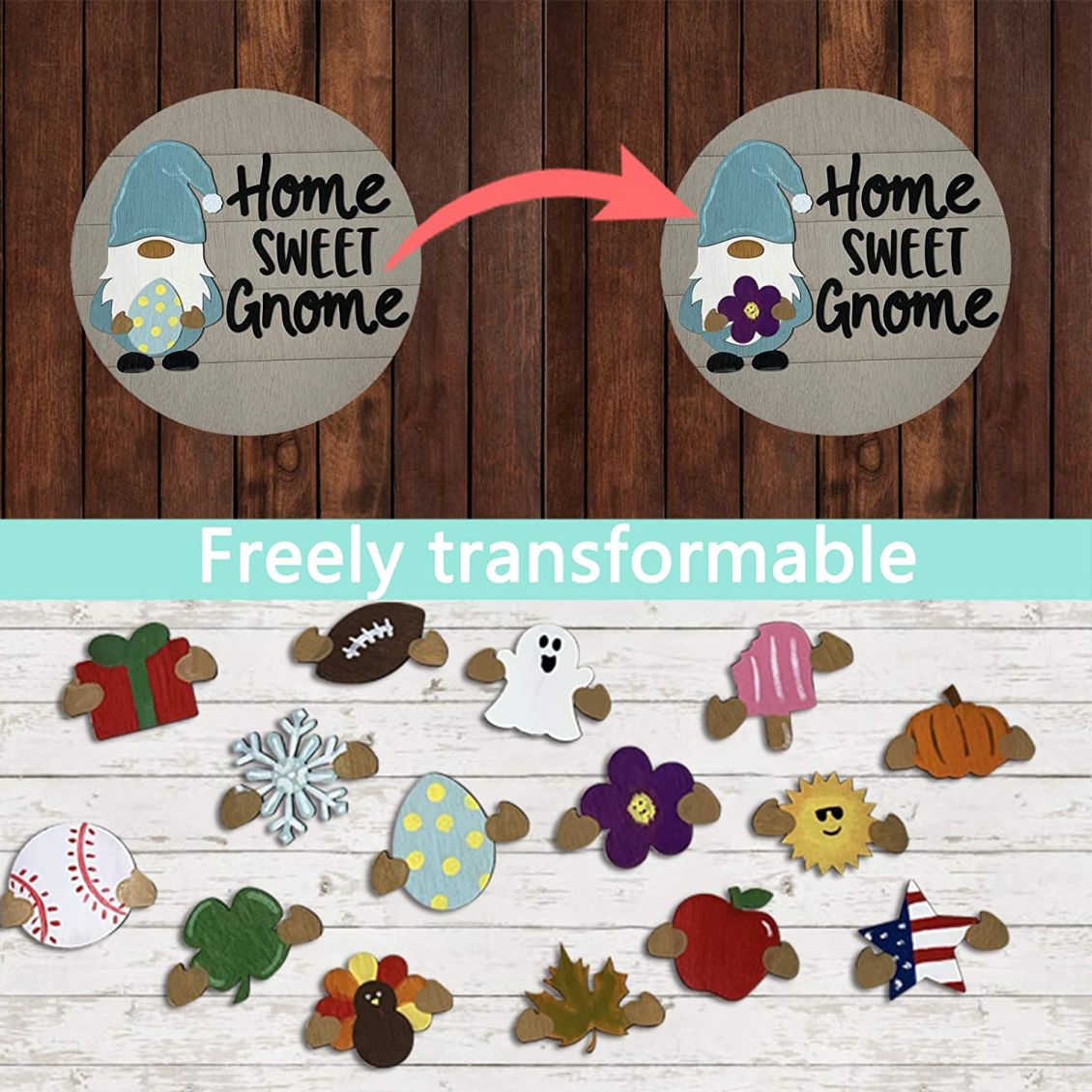 🔥 BIG SALE - 48% OFF🔥🔥 🎉-Cute 3D Seasonal Interchangeable Gnome Door Hanger