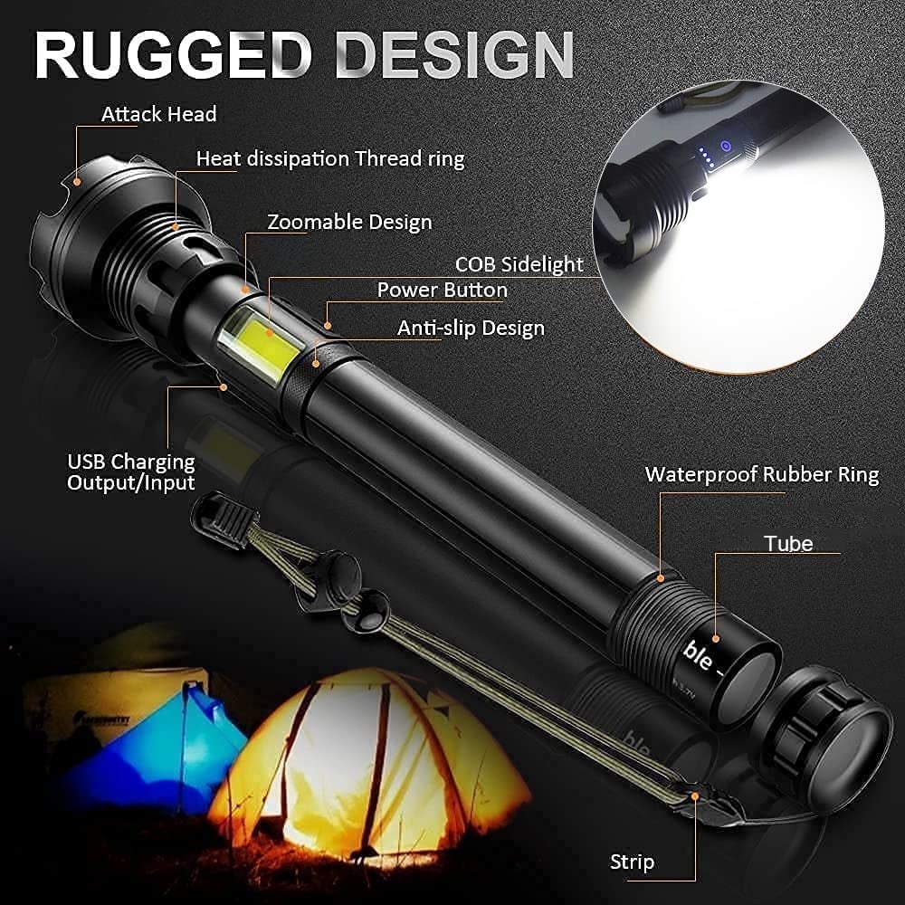 🔥 BIG SALE - 48% OFF🔥🔥 - LED Rechargeable Tactical Laser Flashlight 90000 High Lumens