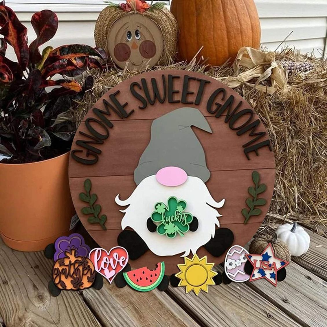 🔥 BIG SALE - 48% OFF🔥🔥 🎉-Cute 3D Seasonal Interchangeable Gnome Door Hanger