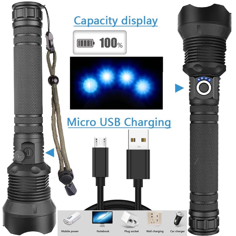 🔥 BIG SALE - 48% OFF🔥🔥 - LED Rechargeable Tactical Laser Flashlight 90000 High Lumens